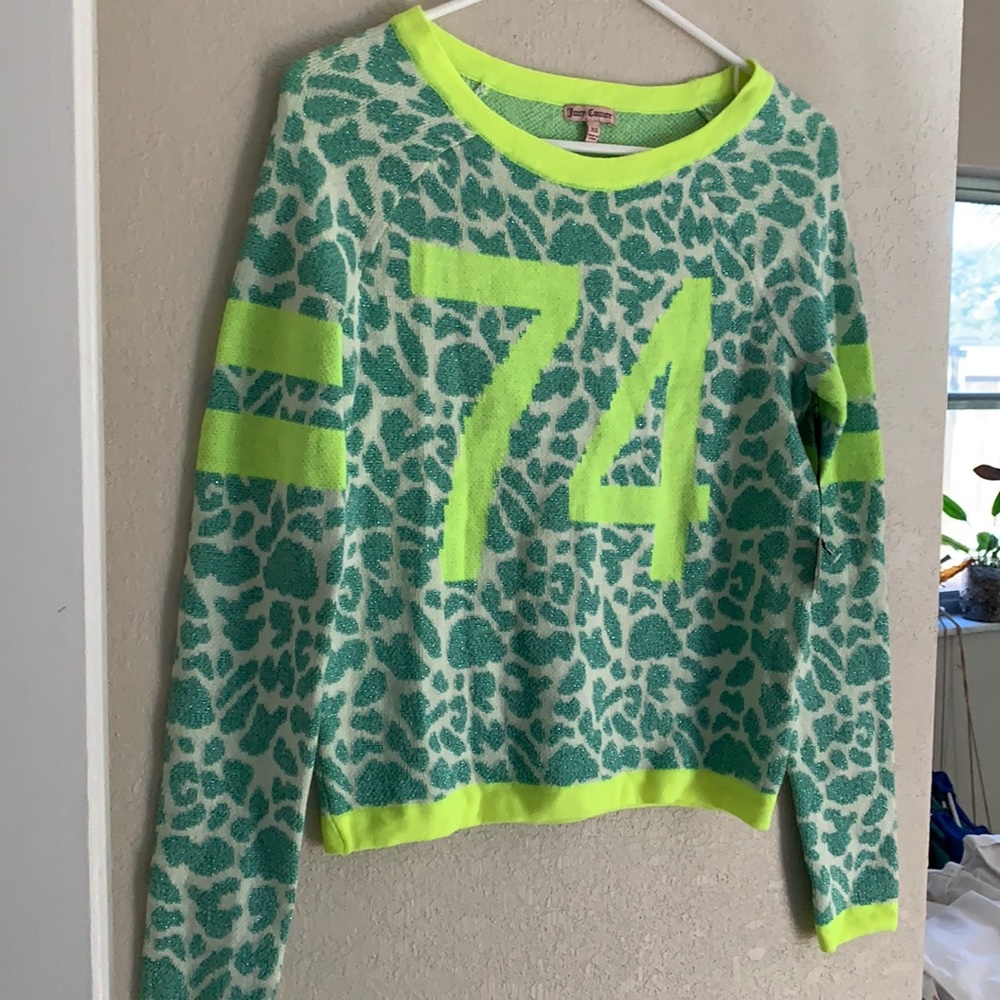 Glitter cheetah crop sweater